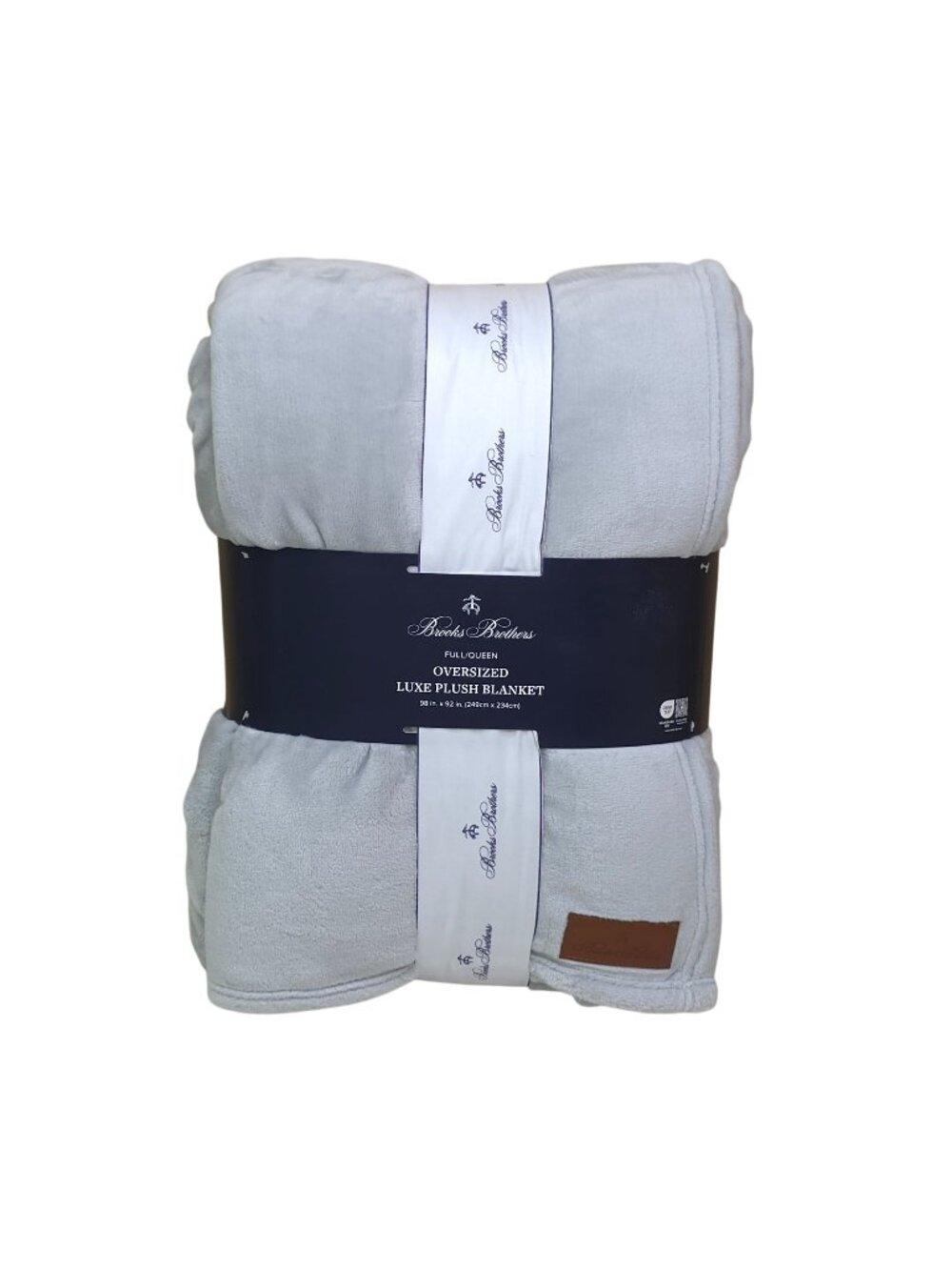 Brooks Brothers Oversized Luxe Plush Blanket Full/Queen 98" X 92" Soft Cozy Gray
